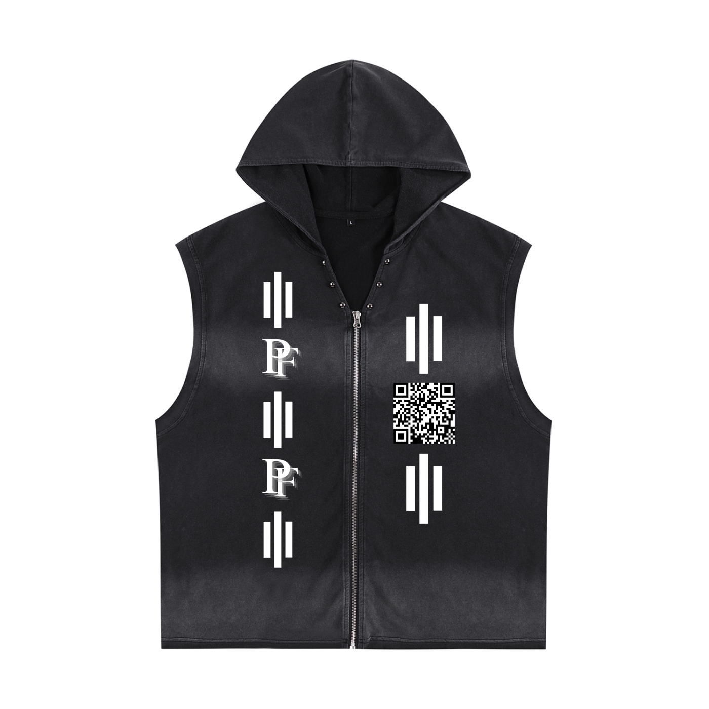 Vintage Washed Zip-Up Hooded Tank Top