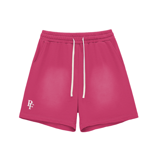 Sun Fade Raw Edge Cotton Shorts